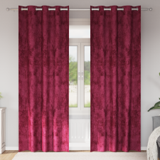 vidaXL Velúr Függönyök 2 db gyűrűssel Borgonya vörös 245x140 cm lakástextília