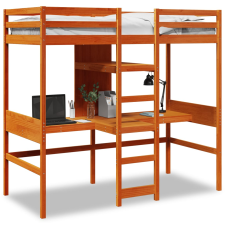 vidaXL viaszbarna tömör fenyő galériaágy-keret matrac nélkül 75x190 cm (3308552) ágy és ágykellék