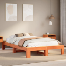 vidaXL viaszbarna tömör fenyőfa ágy matrac nélkül 120 x 190 cm ágy és ágykellék