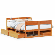 vidaXL viaszbarna tömör fenyőfa ágy matrac nélkül 120 x 190 cm (3307142) ágy és ágykellék