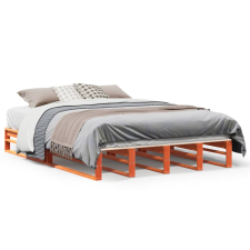 vidaXL viaszbarna tömör fenyőfa ágy matrac nélkül 120 x 200 cm ágy és ágykellék