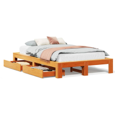 vidaXL viaszbarna tömör fenyőfa ágy matrac nélkül 120 x 200 cm (3309004) ágy és ágykellék