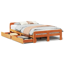 vidaXL viaszbarna tömör fenyőfa ágy matrac nélkül 120 x 200 cm (3309043) ágy és ágykellék