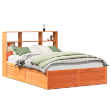 vidaXL viaszbarna tömör fenyőfa ágy matrac nélkül 120 x 200 cm (3323460) ágy és ágykellék
