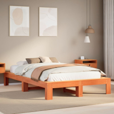vidaXL viaszbarna tömör fenyőfa ágy matrac nélkül 135 x 190 cm ágy és ágykellék