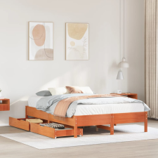 vidaXL viaszbarna tömör fenyőfa ágy matrac nélkül 135 x 190 cm ágy és ágykellék