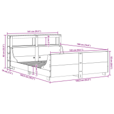 vidaXL viaszbarna tömör fenyőfa ágy matrac nélkül 135 x 190 cm ágy és ágykellék