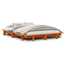 vidaXL viaszbarna tömör fenyőfa ágy matrac nélkül 140 x 190 cm ágy és ágykellék