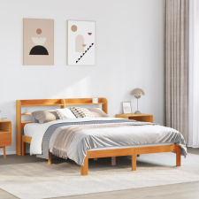 vidaXL viaszbarna tömör fenyőfa ágy matrac nélkül 140 x 190 cm ágy és ágykellék