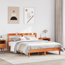 vidaXL viaszbarna tömör fenyőfa ágy matrac nélkül 140 x 190 cm ágy és ágykellék