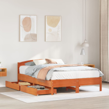 vidaXL viaszbarna tömör fenyőfa ágy matrac nélkül 140 x 190 cm ágy és ágykellék