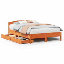 vidaXL viaszbarna tömör fenyőfa ágy matrac nélkül 140 x 190 cm (3301835) ágy és ágykellék
