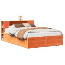 vidaXL viaszbarna tömör fenyőfa ágy matrac nélkül 140 x 190 cm (3323424) ágy és ágykellék