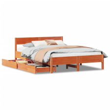 vidaXL viaszbarna tömör fenyőfa ágy matrac nélkül 140 x 200 cm (3301751) ágy és ágykellék