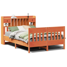 vidaXL viaszbarna tömör fenyőfa ágy matrac nélkül 140 x 200 cm (3323262) ágy és ágykellék