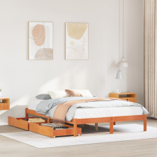 vidaXL viaszbarna tömör fenyőfa ágy matrac nélkül 150 x 200 cm ágy és ágykellék