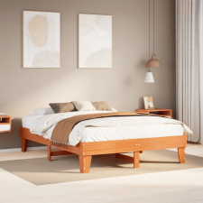 vidaXL viaszbarna tömör fenyőfa ágy matrac nélkül 150 x 200 cm ágy és ágykellék