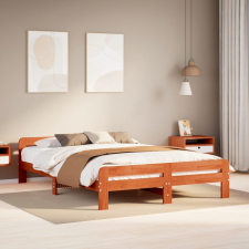 vidaXL viaszbarna tömör fenyőfa ágy matrac nélkül 150 x 200 cm ágy és ágykellék