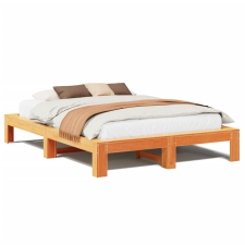 vidaXL viaszbarna tömör fenyőfa ágy matrac nélkül 150 x 200 cm (3308737) ágy és ágykellék