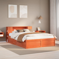 vidaXL viaszbarna tömör fenyőfa ágy matrac nélkül 160 x 200 cm ágy és ágykellék