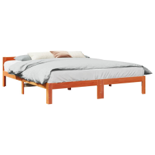 vidaXL viaszbarna tömör fenyőfa ágy matrac nélkül 160 x 200 cm ágy és ágykellék