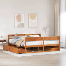 vidaXL viaszbarna tömör fenyőfa ágy matrac nélkül 180 x 200 cm ágy és ágykellék