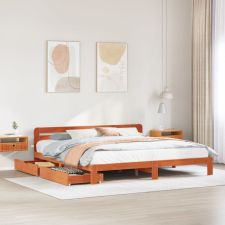 vidaXL viaszbarna tömör fenyőfa ágy matrac nélkül 180 x 200 cm ágy és ágykellék