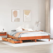 vidaXL viaszbarna tömör fenyőfa ágy matrac nélkül 200 x 200 cm ágy és ágykellék