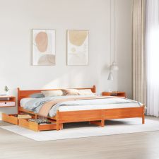 vidaXL viaszbarna tömör fenyőfa ágy matrac nélkül 200 x 200 cm ágy és ágykellék
