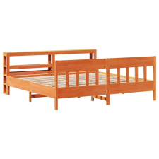 vidaXL viaszbarna tömör fenyőfa ágy matrac nélkül 200 x 200 cm (3306254) ágy és ágykellék