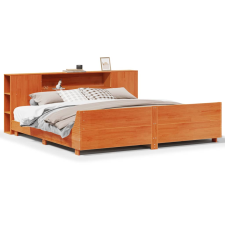 vidaXL viaszbarna tömör fenyőfa ágy matrac nélkül 200 x 200 cm (3323640) ágy és ágykellék