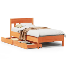 vidaXL viaszbarna tömör fenyőfa ágy matrac nélkül 75 x 190 cm (3301892) ágy és ágykellék