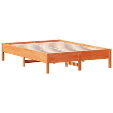 vidaXL viaszbarna tömör fenyőfa ágykeret 140 x 190 cm (842717) ágy és ágykellék