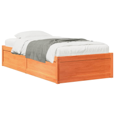 vidaXL viaszbarna tömör fenyőfa ágykeret 75 x 190 cm ágy és ágykellék