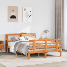 vidaXL viaszbarna tömör fenyőfa ágykeret fejtámlával 120 x 190 cm ágy és ágykellék