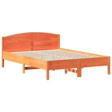 vidaXL viaszbarna tömör fenyőfa ágykeret fejtámlával 120 x 200 cm (842601) ágy és ágykellék