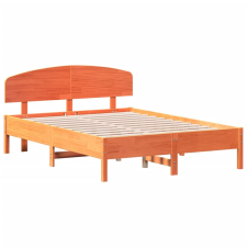 vidaXL viaszbarna tömör fenyőfa ágykeret fejtámlával 140 x 190 cm (3207228) ágy és ágykellék