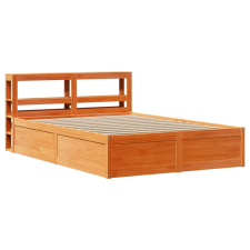vidaXL viaszbarna tömör fenyőfa ágykeret fejtámlával 140 x 190 cm (3306356) ágy és ágykellék