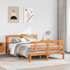 vidaXL viaszbarna tömör fenyőfa ágykeret fejtámlával 140 x 200 cm ágy és ágykellék