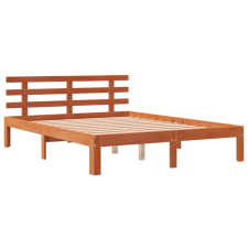 vidaXL viaszbarna tömör fenyőfa ágykeret fejtámlával 140 x 200 cm (844274) ágy és ágykellék