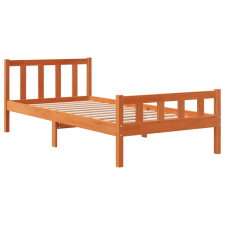 vidaXL viaszbarna tömör fenyőfa ágykeret fejtámlával 90 x 190 cm (844390) ágy és ágykellék
