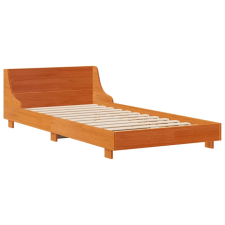 vidaXL viaszbarna tömör fenyőfa ágykeret fejtámlával 90 x 200 cm (850739) ágy és ágykellék