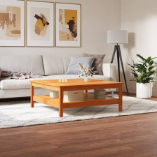 vidaXL viaszbarna tömör fenyőfa dohányzóasztal 100 x 100 x 40 cm bútor
