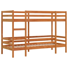 vidaXL viaszbarna tömör fenyőfa emeletes ágy 90x200 cm ágy és ágykellék