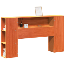 vidaXL viaszbarna tömör fenyőfa fejtámla tárolóval 160 cm (855626) ágy és ágykellék