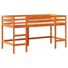 vidaXL viaszbarna tömör fenyőfa gyerek galériaágy létrával 80 x 200 cm gyermekágy