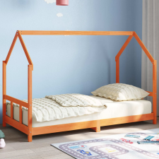 vidaXL viaszbarna tömör fenyőfa gyerekágy-keret 90 x 190 cm kiságy, babaágy