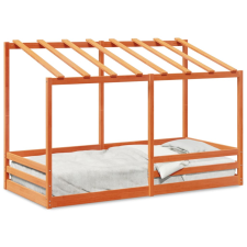 vidaXL viaszbarna tömör fenyőfa gyerekágy tetővel 80 x 200 cm gyermekágy