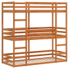 vidaXL viaszbarna tömör fenyőfa háromszintes ágy 75 x 190 cm