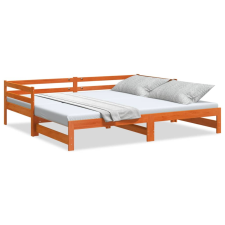 vidaXL viaszbarna tömör fenyőfa kihúzható kanapéágy 80 x 200 cm ágy és ágykellék